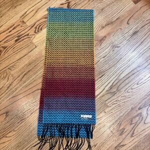 Softer Than Cashmere Manhattan Hat Co Chevron Rainbow Scarf Fringe